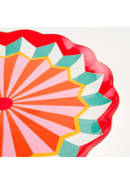 Luohu Porselen Yemek Tabağı 27x27x3 Cm Kırmızı fırsatları