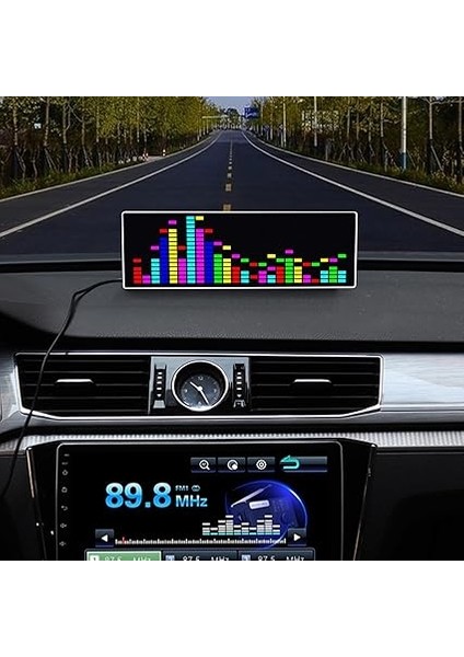 Renkli Müzik Spektrumu Ekran Sesli Kontrollü Rgb Ritim Işık Elektronik Saat Müzik Severler Için USB Powered fiyatları