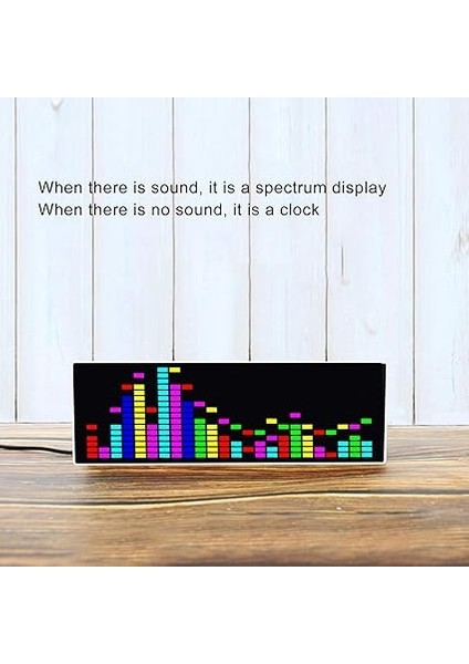 Renkli Müzik Spektrumu Ekran Sesli Kontrollü Rgb Ritim Işık Elektronik Saat Müzik Severler Için USB Powered modelleri