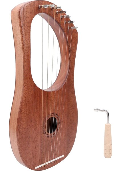 Harp 7 Strings, Metal String, Maun Vücut, Ayar Anahtarı ile Dizilmiş Müzik Aletleri, Klasik Stil Arp Enstrümanı Lyra Harp Kit Yeni Başlayanlar Için Yetişkinler