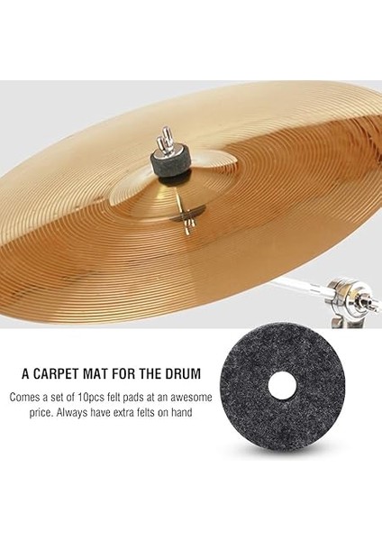 10 Adet Caz Davul Zil Kesi Pedleri - Caz Davulları Için Temel Aksesuarlar, Gri ve Rahat (Gray) fiyatları