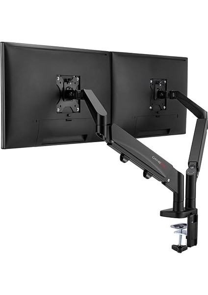GO-5350 Dual Monitor Arm, Gas Spring Adjustable Stand For 43 To 81 cm Screens, 9 kg Load Per Arm, 180° Rotation Stop, Detachable Vesa Mount, Cable Management System - Black indirimleri