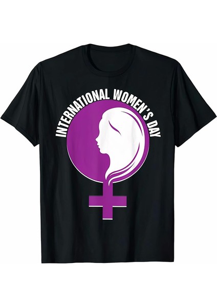 8 Mart Dünya Kadınlar Günü Için Özel Baskılı T-Shirt - Siyah