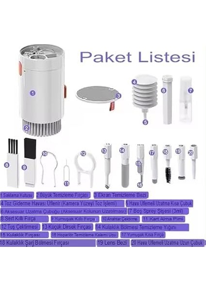Hoala 20 In 1 Klavye Temizleme Kiti, Bilgisayar, Kamera,laptop, Klavye, Kulaklık Temizlik Seti, 20'si 1 Arada Ergonomik Klavye ve Kulaklık Temizleme Seti, Airpods 1/2/3 Pro Için Pratik Detay Temizliği, indirimleri