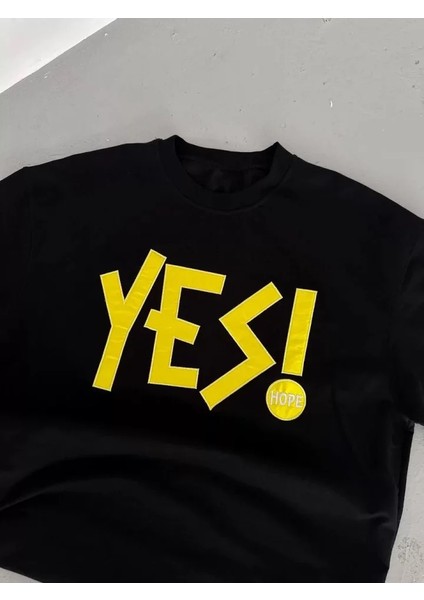 Unisex Nakış Işlemeli T-Shirt - Siyah modelleri