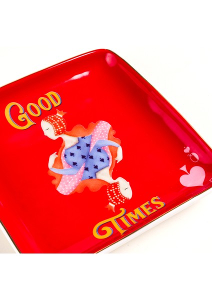 Luohu Porselen Tabak 12x12x2 Cm Kırmızı modelleri