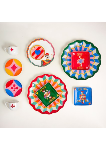 Luohu Porselen Tabak 12x12x2 Cm Kırmızı fırsatları