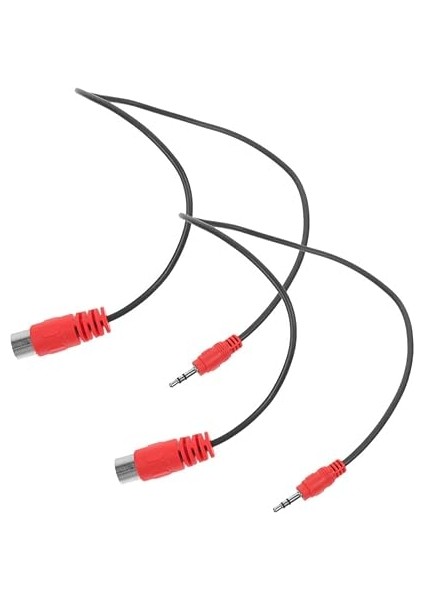 2 Adet Ses Adaptör Kablosu Midi Araba Ses Kablosu Stereo C Kablolu Ses Kablosu Adaptörü Kablo 5 Pimli 3,5 mm Jak Kablosu Gitar Için Ses Adaptörü Kauçuk Kırmızı