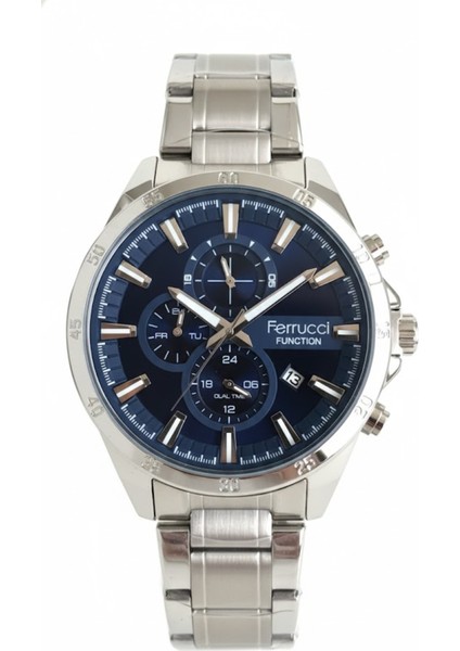 Erkek Kol Saati Gümüş Renk, Mavi Kadran - Şık Metal Kordon, 2 Yıl Garantili