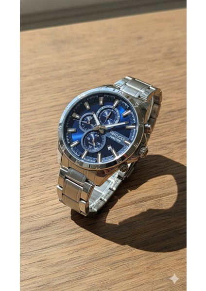 Erkek Kol Saati Gümüş Renk, Mavi Kadran - Şık Metal Kordon, 2 Yıl Garantili fiyatları