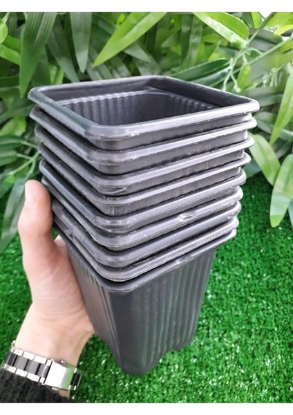 Kare Saksı 100 Adet 8X8X9 cm Siyah Vakum Saksı modelleri