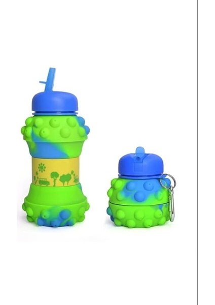 Home Çocuklar Için Katlanabilir Içecek Şişesi, Bulaşık Makinesinde Yıkanabilir Spor Şişesi, Okul ve Spor Için, Katlanabilir Matara, Sızdırmaz Matara (Karışıkpopit)