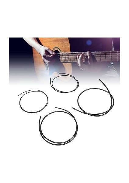 Performanslı Ukulele Dizeleri Seti, Güçlü Ses ve Sabit Tonlama, Müzik Severler Için 4 Not Telli 78,7 cm Siyah Bas ve Ukulele Dizeleri Kiti fırsatları