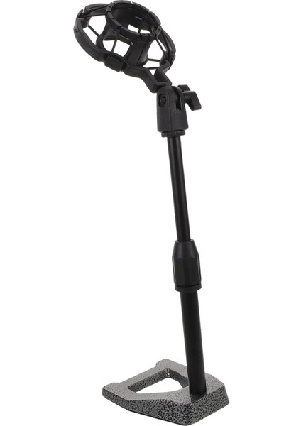 Adjustable Desktop Microphone Stand With Weighted Base And Vibration Shock Mount For Stable Audio Recording Streaming Podcasting