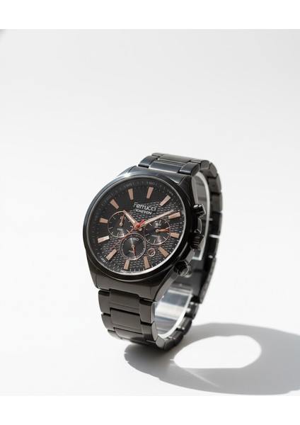 Erkek Kol Saati Siyah Renk, Siyah Kadran - Şık Metal Kordon, 2 Yıl Garantili