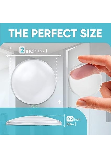 Home Duvar Kapı Kolu Stoper 5 cm Set 6 Şeffaf Kauçuk Kapı Kolu Kapı Kolu Için Yuvarlak Duvar Koruması. Koruyucu Kapı Tamponu Duvar Susturucu - Kendinden Yapışkanlı modelleri