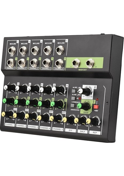 10-Kanal Karıştırma Konsolu Dijital Ses Mikseri Stereo Mic/line Mikser Reverb ve 48V Phantom Power ile Dj Ağı Canlı Yayın Karaoke Kaydı Için