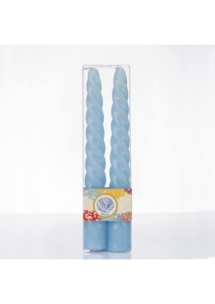 2'li Mavi Şamdan Mum Seti