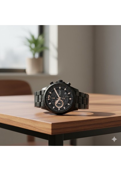 Erkek Kol Saati Siyah Renk, Siyah Kadran - Şık Metal Kordon, 2 Yıl Garantili fiyatları