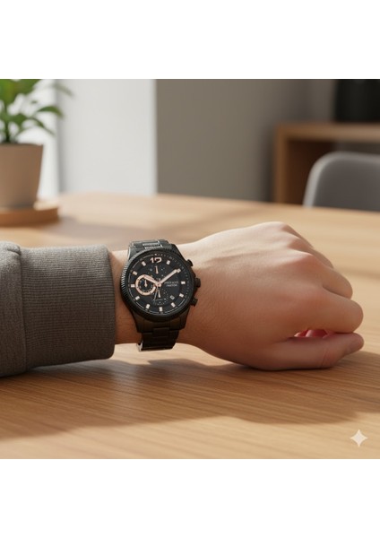 Erkek Kol Saati Siyah Renk, Siyah Kadran - Şık Metal Kordon, 2 Yıl Garantili modelleri