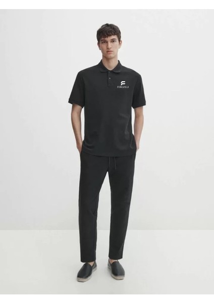 Yakası Düğmeli Yakalı Pike Baskılı T-Shirt - Beyaz fiyatları