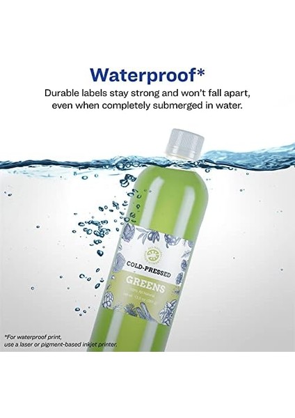 Su Geçirmez Yağa Dayanıklı Film Etiketleri - Banyo ve Güzellik, Kavanozlar, 2" x 2" Kare, Lazer Veya Pigment Baskı Için, 120 Etiket (64503) fiyatları