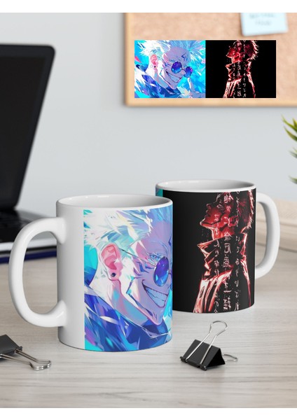 Jujutsu Kaisen "gojo ve Sukuna" Karışımı Porselen Kupa Bardak