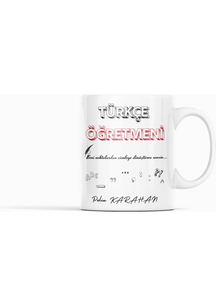 Türkçe Öğretmeni Temalı Anlamlı Yazılı Öğretmenler Günü Hediyesi Kupa Bardak fiyatları
