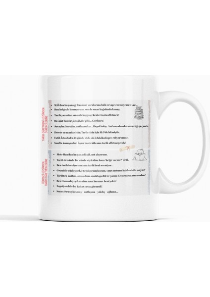 Geçmişin Rehberi Tarih Öğretmeni Ile Öğrencilerin Mizahi Arka Yazılı, Hediye Kupa Bardak fiyatları