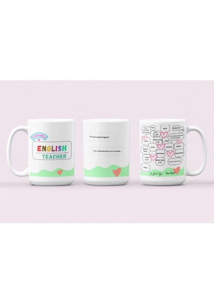 Öğretmenler Gününe Özel Ingilizce Branşı Baskılı Hediyelik Kupa Bardak modelleri