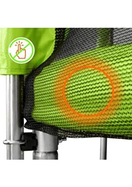 Smile STG-252 Trambolin 244 cm Yeşil Renkli Güvenlik Filesi ile 120 kg Taşıma Kapasitesi