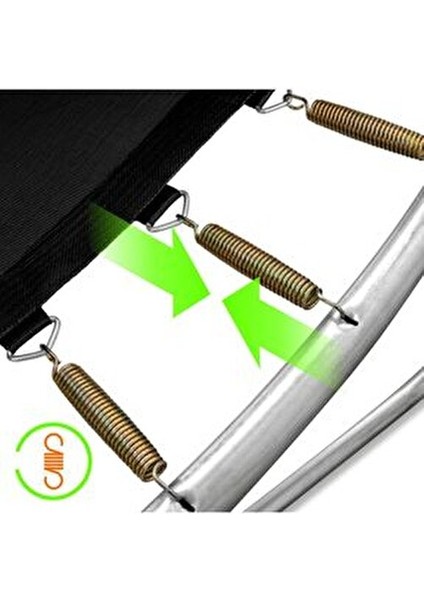 Smile STG-252 Trambolin 244 cm Yeşil Renkli Güvenlik Filesi ile 120 kg Taşıma Kapasitesi