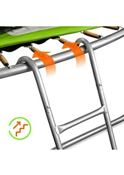 Smile STG-252 Trambolin 244 cm Yeşil Renkli Güvenlik Filesi ile 120 kg Taşıma Kapasitesi