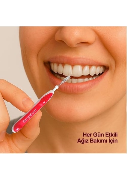 Stopever Arayüz Fırçası Pembe Size O 0.40 mm ve Arayüz Fırçası Kırmız Size 2 0.50 mm