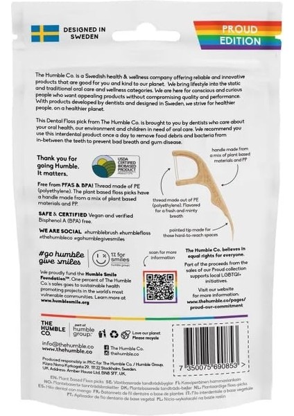 Humble Floss Picks Kürdan Diş Ipi 50'li