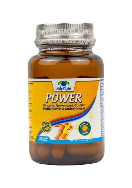 Polyphyto Power Ginseng, Resveratrol, CO-Q10 Multivitamin Multimineral 30 Bitkisel Kapsül
