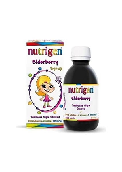 Nutrigen Elderberry Kara Mürver, Beta-Glukan, Bal Şurup 200 ml