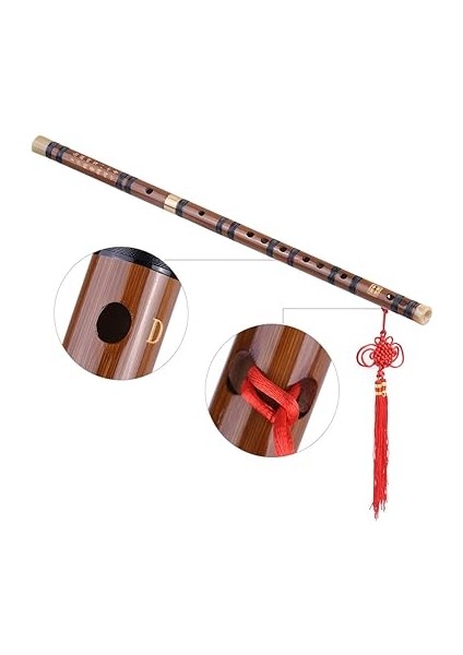 Takılabil Acı Bambu Flüt Dizi Eneksel El Yapımı Çin Müzik Nefesli Çalgısı D Anahtarı Çalışma Seviyesi Profesyonel Kahverengi 2 indirimleri