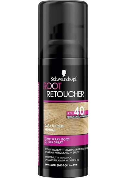 Schwarzkopf Root Retoucher Beyazları Anında Kapatan Sprey Boya Kumral, 120 ml