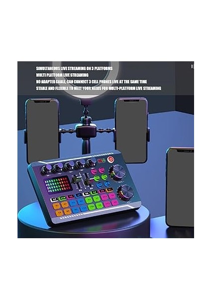 Canlı Modlar: Canlı Ses Kartı F998 Canlı Ses Kartı 16 Bit 44.1khz Çift Kanallı Çok Fonksiyonlu Ses Mikseri Bilgisayarlar Için Cep Telefonları Karaoke Modları Yaşayan Offe Live Canlı fırsatları