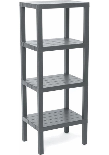 4 Raflı Gri Modüler Ünite Plastik 38X29X100 cm (4940)