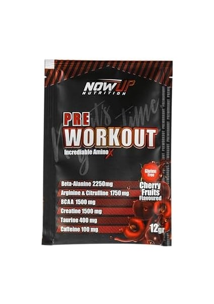 Nowup Nutrıtıon Pre-Workout Tozu 30X12G – Vişne Aromalı – Antrenman Öncesi Takviye – 30 Saşe fiyatları