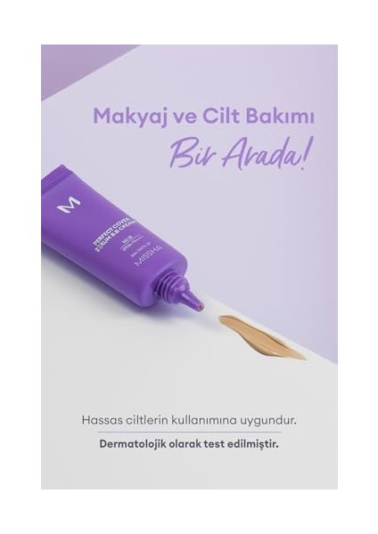 Mıssha Yaşlanma Karşıtı Bakım ve Aydınlık Görünüm Sunan M Perfect Cover Serum Bb Cream SPF50+/PA++++ No:25
