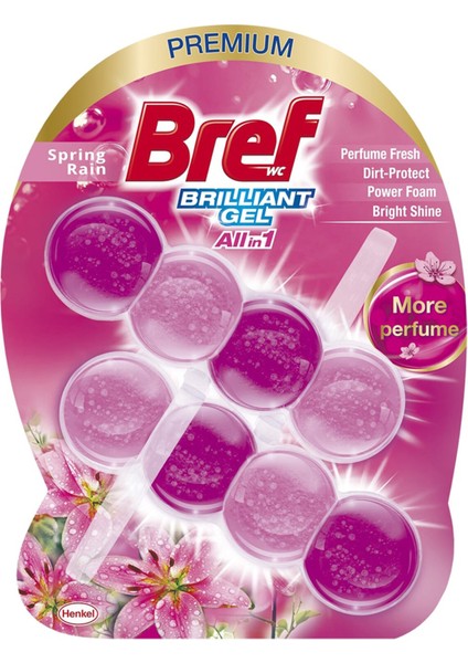 Brilliant Gel Spring Rain Klozet Bloğu 2 x 42 G 3 Adet
