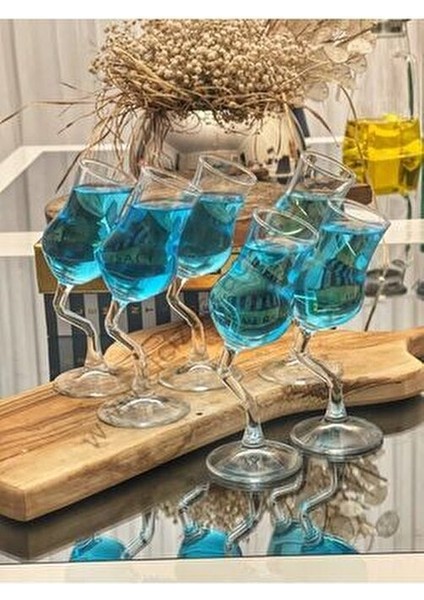 Eğri Kahve Yanı Bardağı 6 Parçalı Desensiz Cam Kahve Servis Seti fiyatları