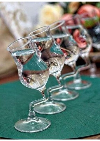 Eğri Kahve Yanı Bardağı 6 Parçalı Desensiz Cam Kahve Servis Seti modelleri