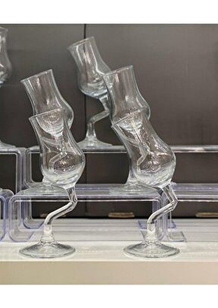 Eğri Kahve Yanı Bardağı 6 Parçalı Desensiz Cam Kahve Servis Seti indirimleri