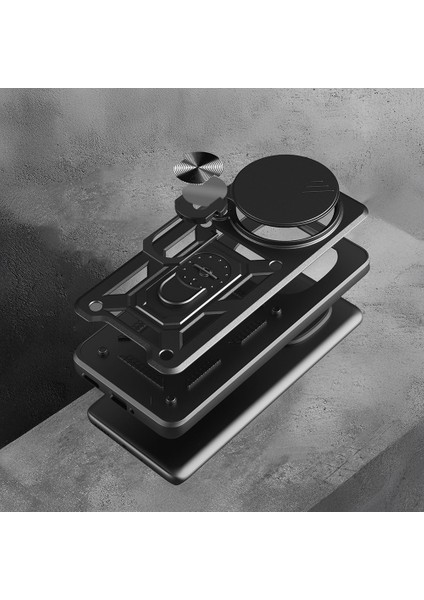 Xiaomi Redmi Note 14 Pro Plus Kılıf Magnetik Standlı Kamera Korumalı Sürgülü Kapak modelleri