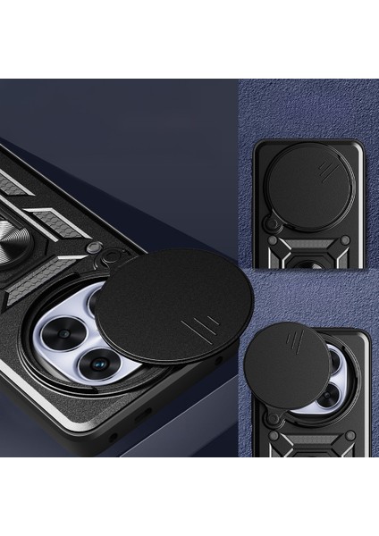 Xiaomi Redmi Note 14 Pro Plus Kılıf Magnetik Standlı Kamera Korumalı Sürgülü Kapak