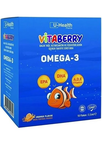 U Health Vıtaberry Omega-3 2,5 MLK10 Flakon